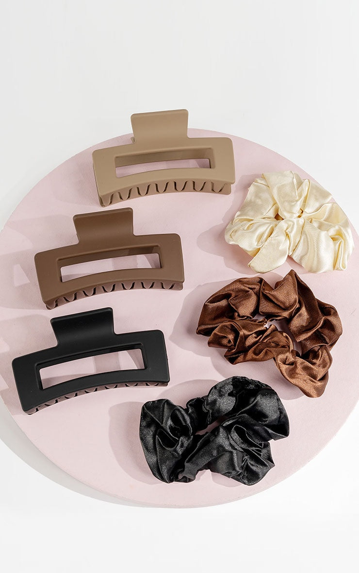 Brushworks Natural Hair Clip & Scrunchie Set Next Day Delivery Before 10 pm