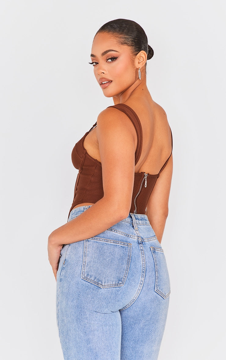 Next Day Delivery Before 10 pm Black Bandage Dip Hem Bust Cup Corset