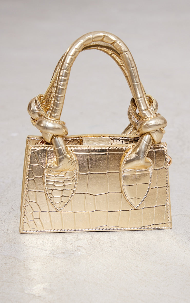 White Knot Handle Mini Grab Bag