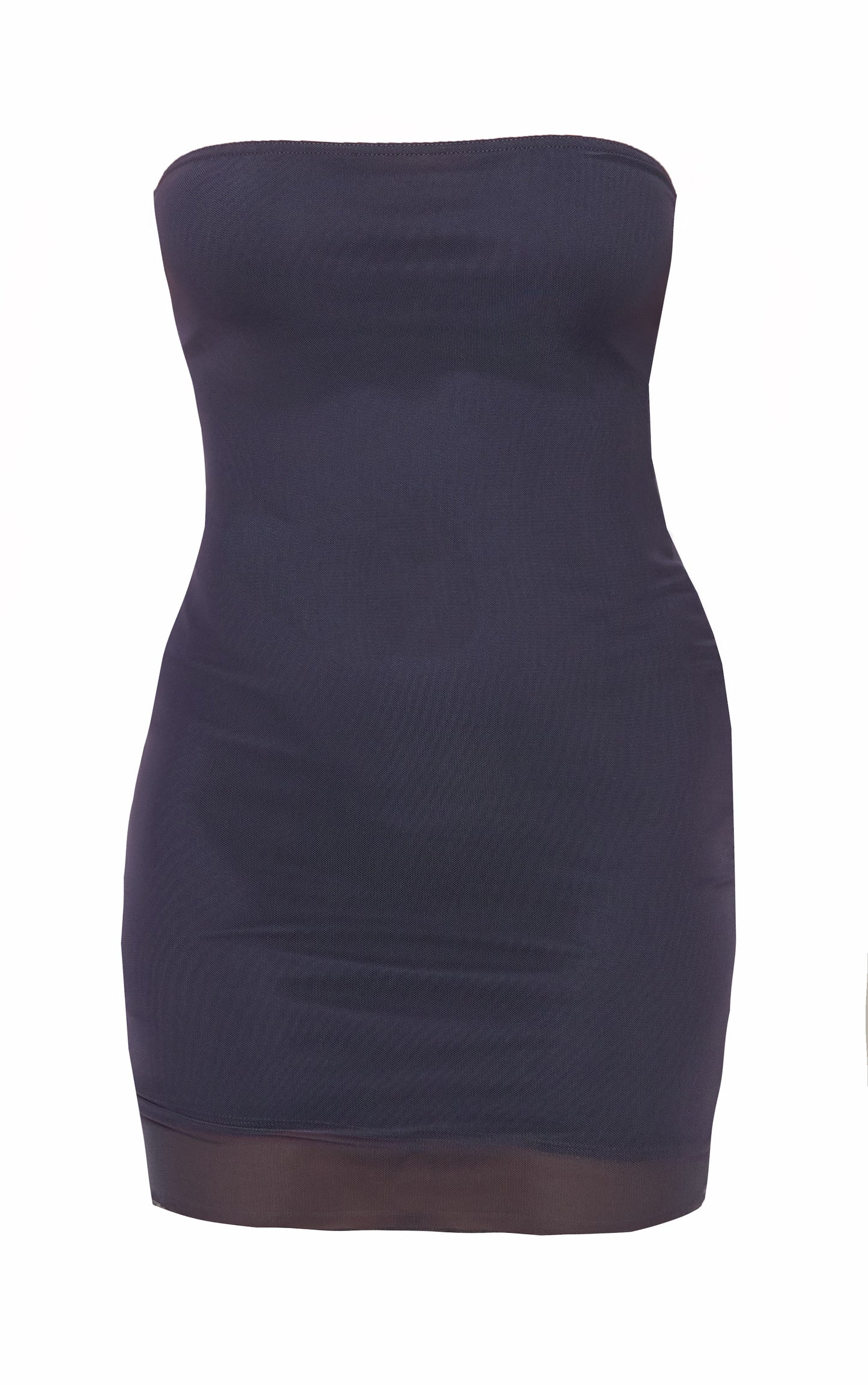 Red Floral Mesh Lettuce Hem Bandeau Bodycon Dress