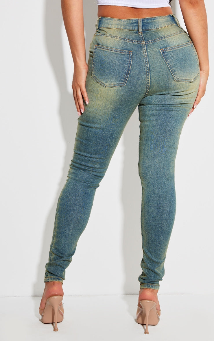 Shape Indigo Blue Wash Panel Detail Skinny Jeans Next Day Delivery Before 10 pm