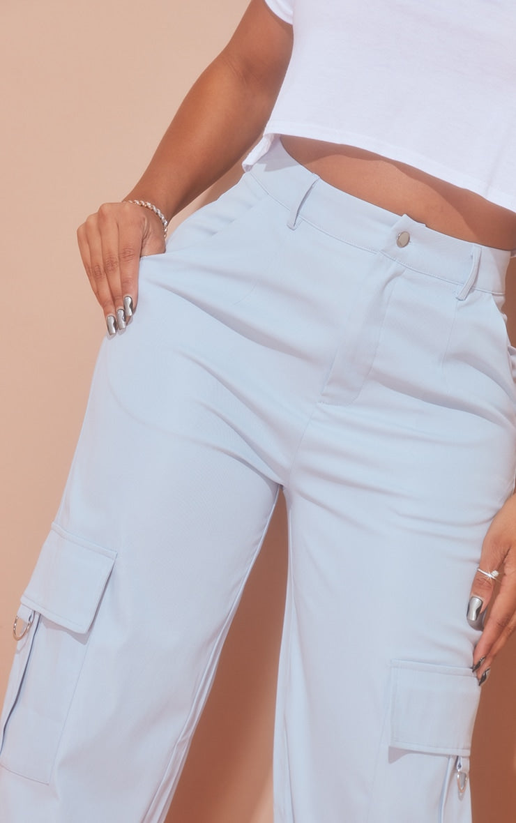Next Day Delivery Before 10 pm Shape Stone Buckle Detail Cargo Wide Leg Trousers