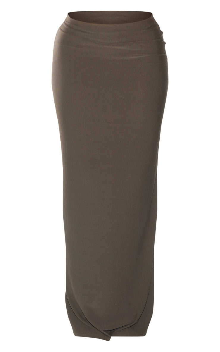 Khaki Soft Touch Low Rise Maxi Skirt Next Day Before 10 PM
