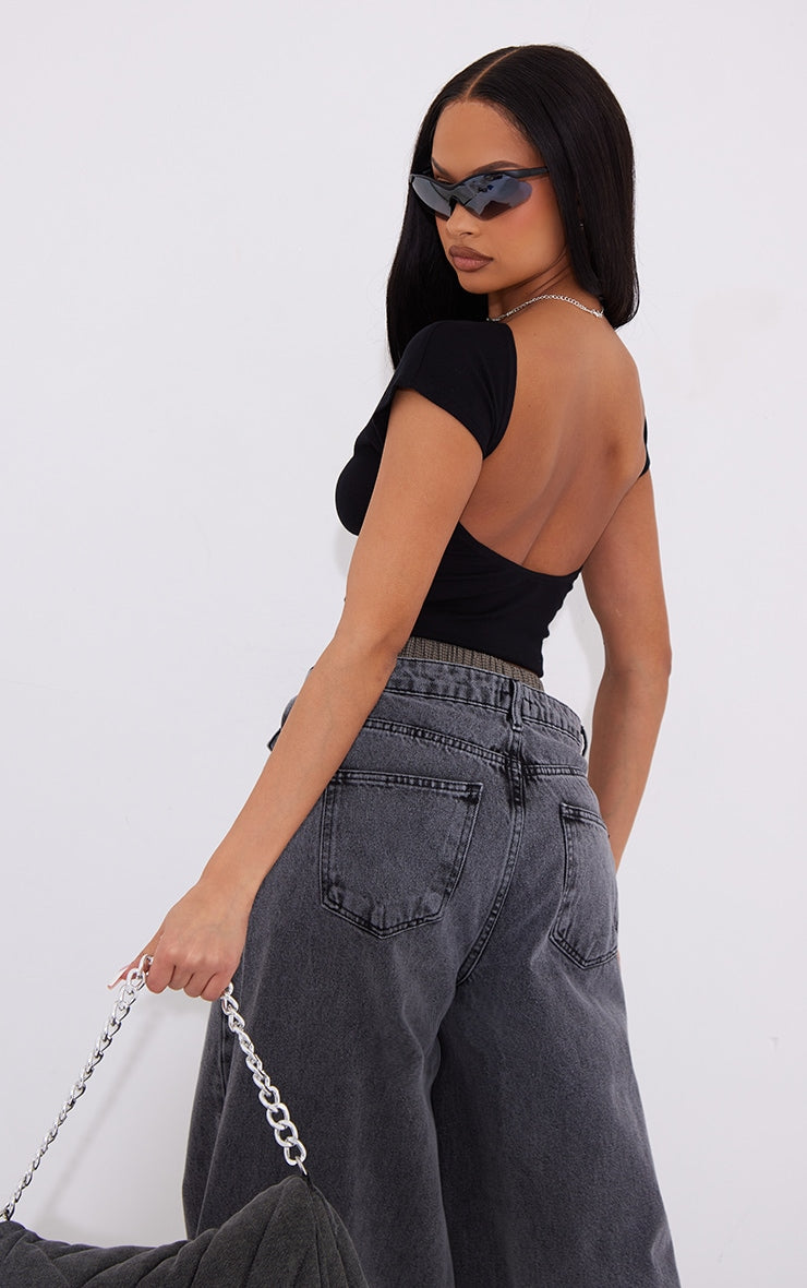 White Soft Rib Backless Top Next Day Delivery Before 10 pm