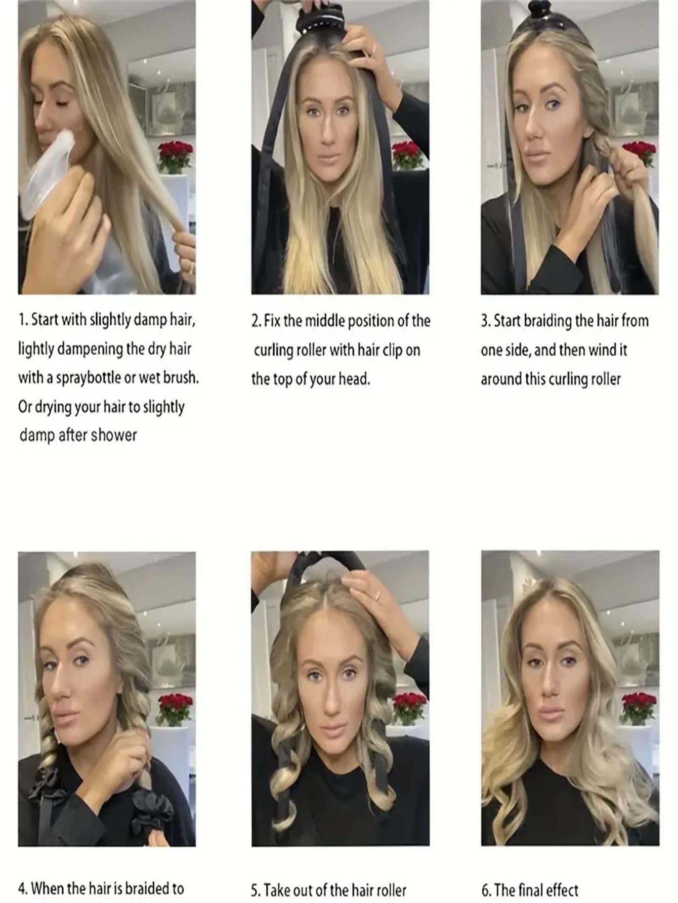 Heatless Curling Rod Headband For Long Hair Rollers For Women, Hair Overnight Curl Wrap Heatless Hair Curling Wrap Kit, Lazy Hair Curler With Scrunchies Hair Claw Clips 1set