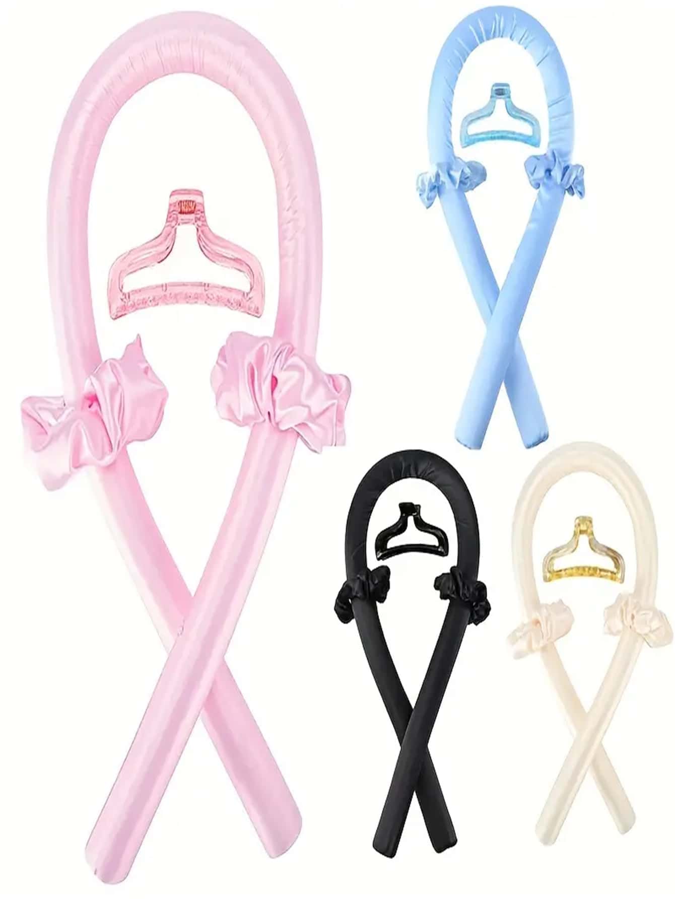 Heatless Curling Rod Headband For Long Hair Rollers For Women, Hair Overnight Curl Wrap Heatless Hair Curling Wrap Kit, Lazy Hair Curler With Scrunchies Hair Claw Clips 1set