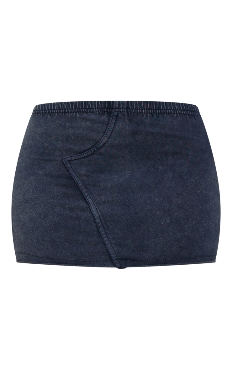 Next Day Delivery Before 10pm Petite Charcoal Acid Wash Micro Mini Skirt