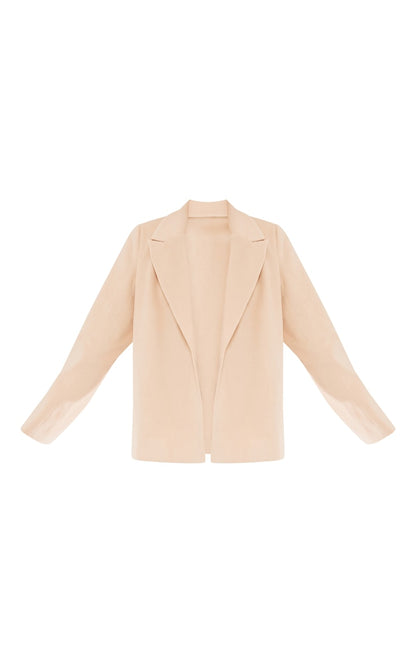 Next Day Delivery Before 10 PM Beige Wool Look Tailored Blazer: Elevate your Fall Wardrobe with this Chic Staple!