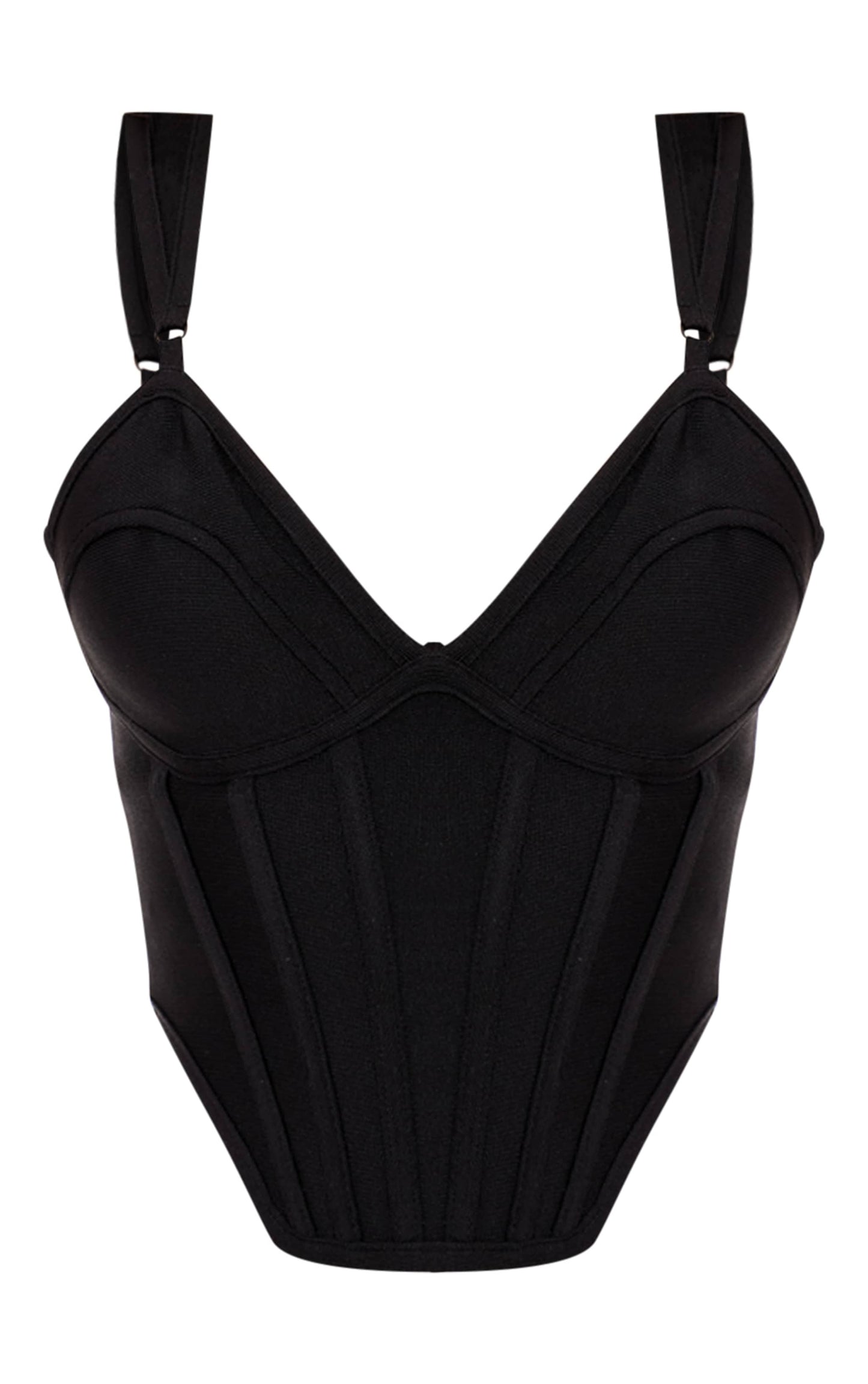 Next Day Delivery Before 10 pm Black Bandage Dip Hem Bust Cup Corset