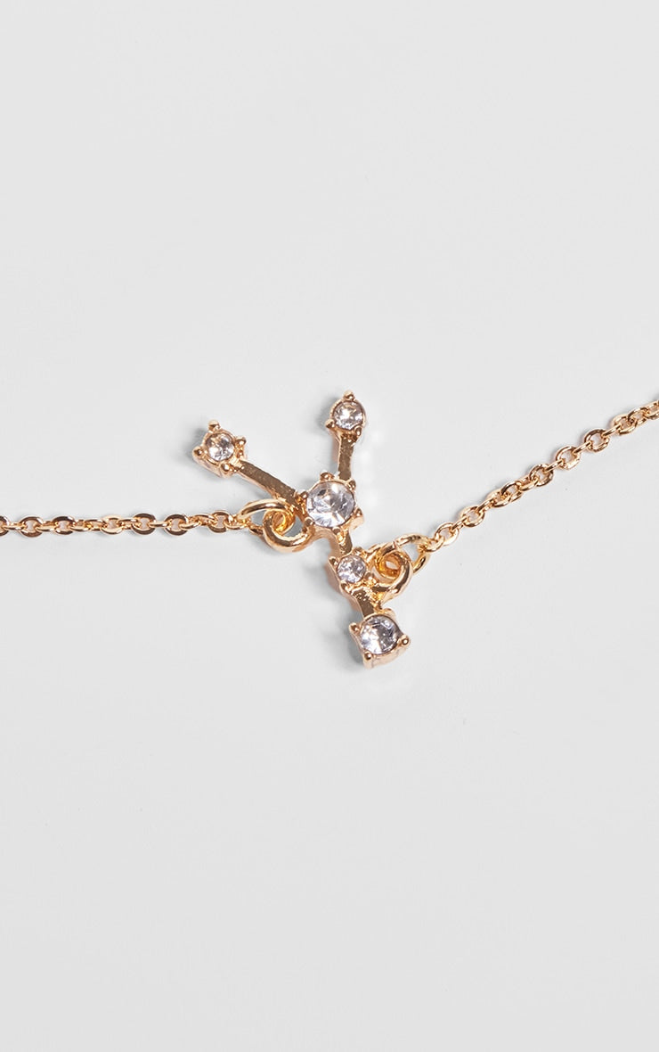 Gold Plated Libra Celestial Necklace