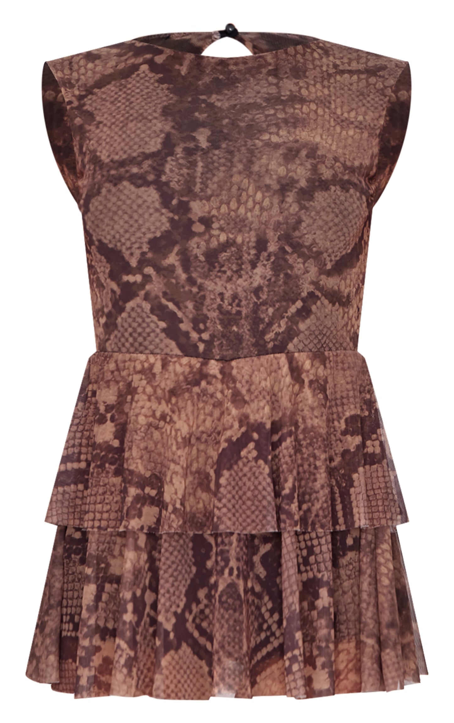 Brown Snake Print Mesh Rara Skort Playsuit Next Day Delivery