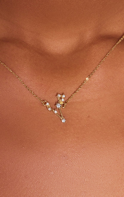 Gold Plated Gemini Celestial Necklace