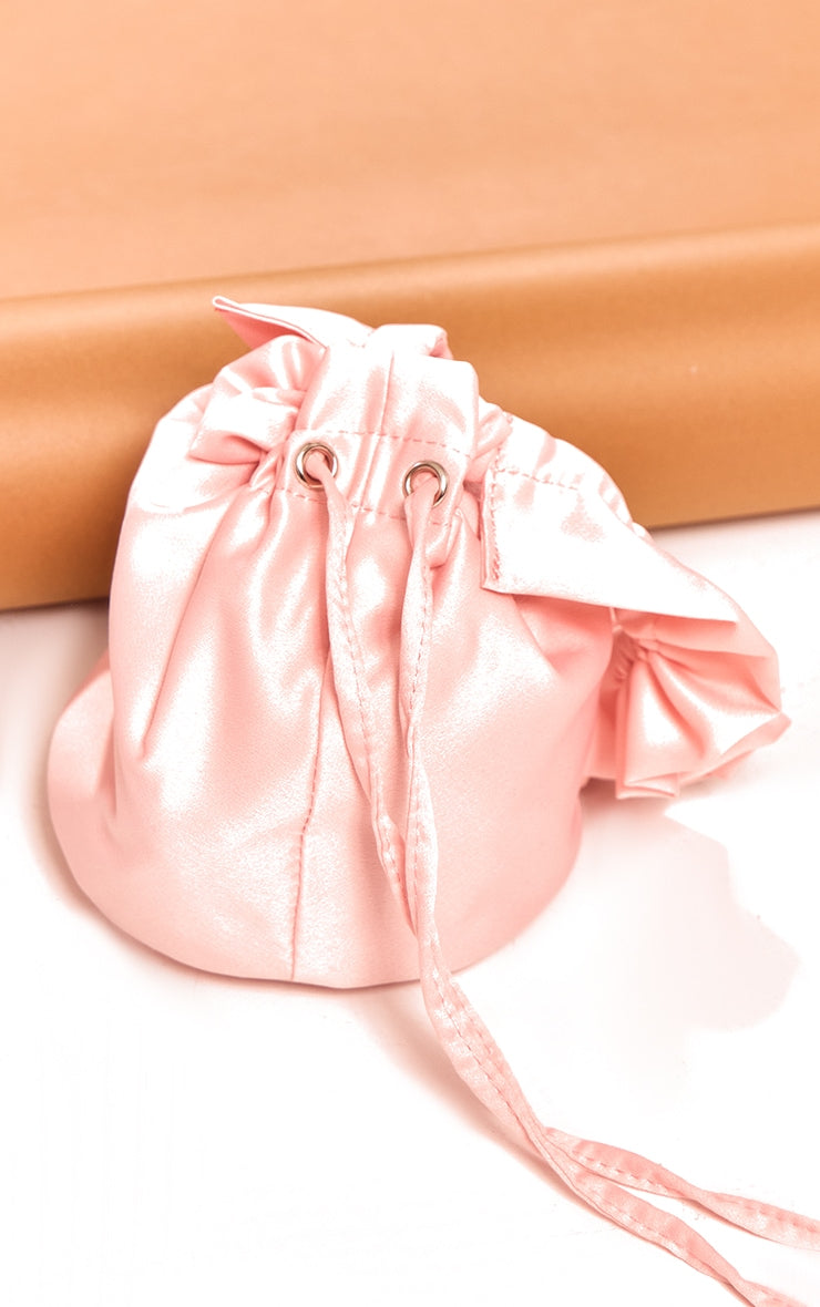 Next Day Delivery Before 10 PM Baby Pink Satin Ruffle Hand Bag: Chic and Feminine Style