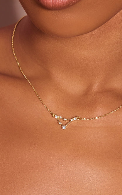 Gold Plated Gemini Celestial Necklace