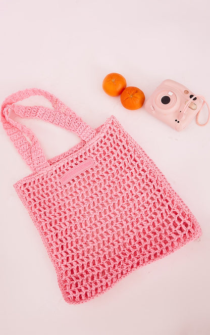 Next Day Delivery Before 10 PM Pretty in Pink: Woven Straw Bag