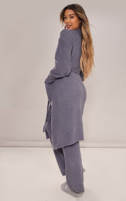 Next day delivery before 10pm Charcoal Cosy Dressing Gown