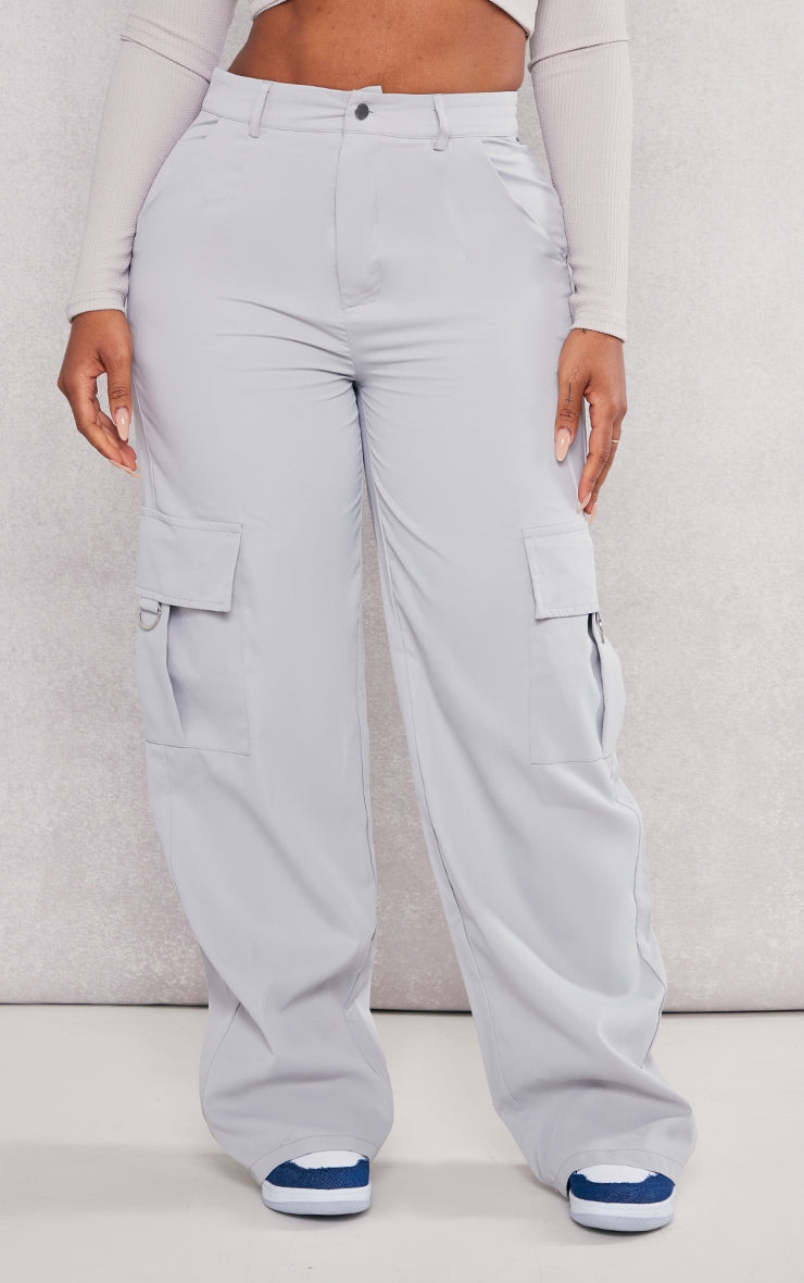 Next Day Delivery Before 10 pm  Shape Stone Buckle Detail Cargo Wide Leg Trousers