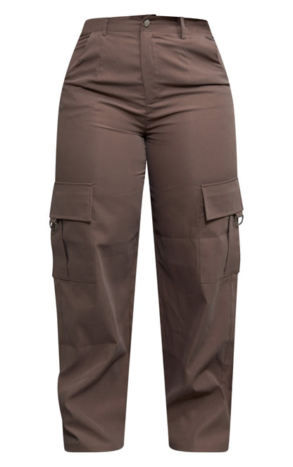 Next Day Delivery Before 10 pm  Shape Stone Buckle Detail Cargo Wide Leg Trousers