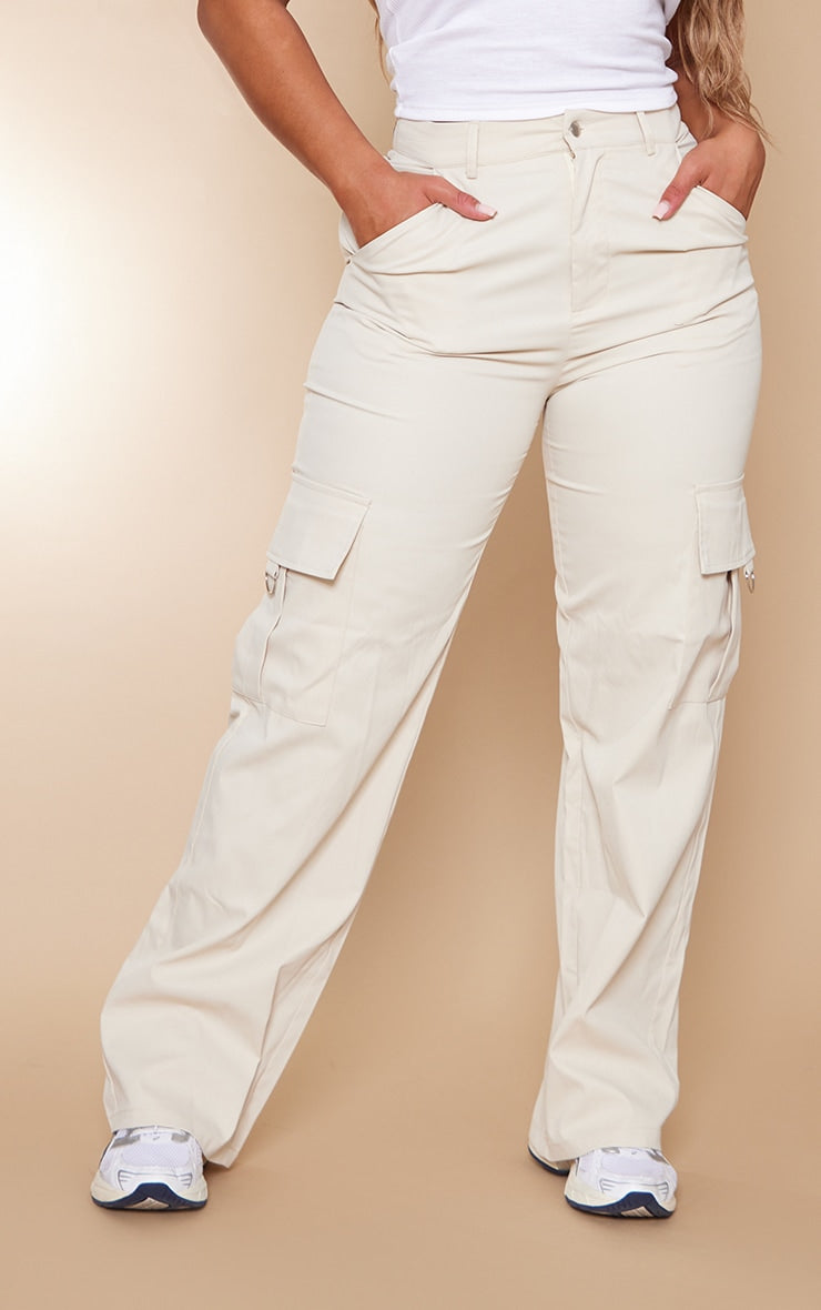 Next Day Delivery Before 10 pm  Shape Stone Buckle Detail Cargo Wide Leg Trousers