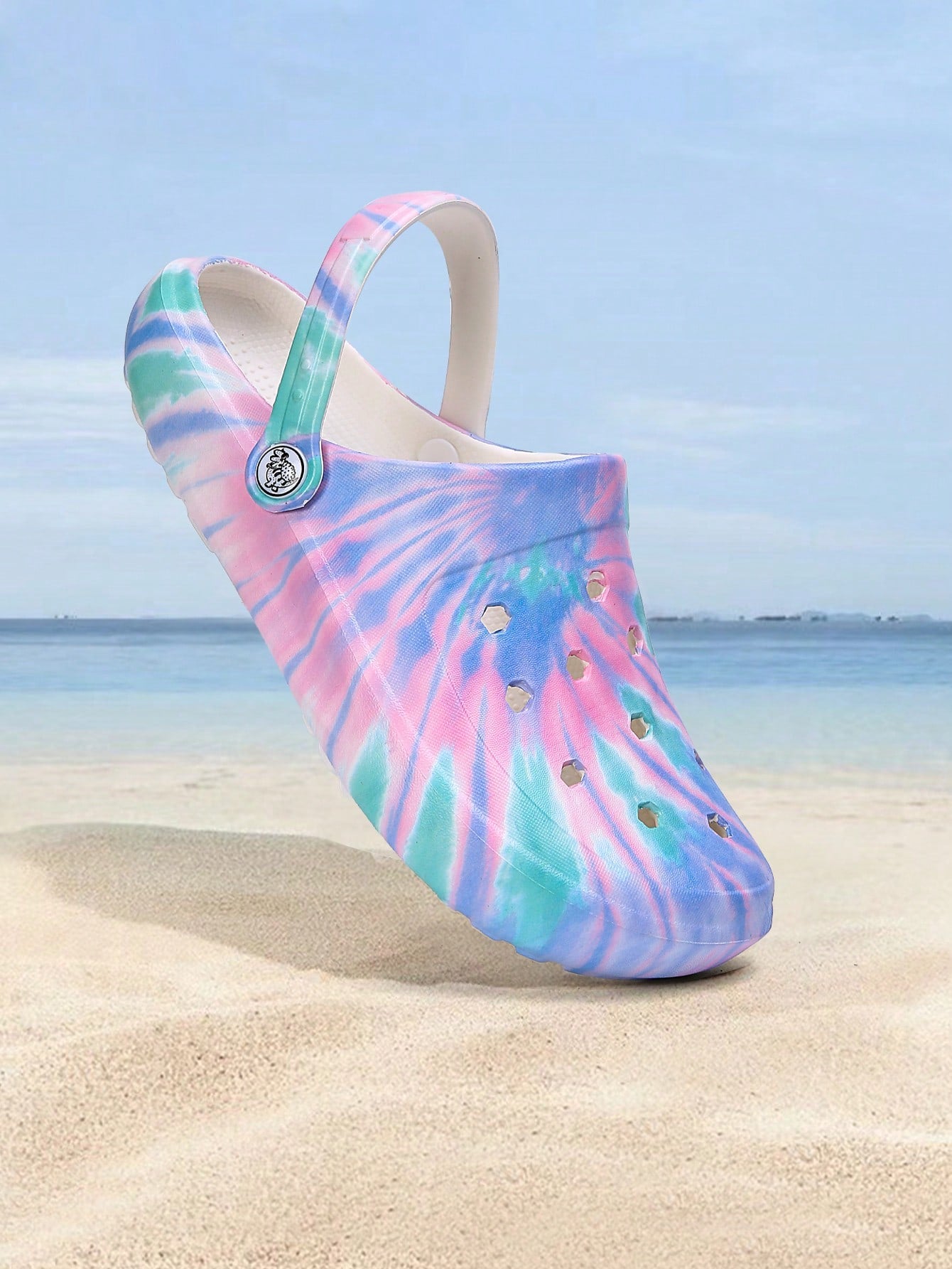 Women's Tie-Dye Pattern Clogs, Slip On Lightweight Two-Way Wear Garden Clogs, Non-Slip Summer Beach Slides