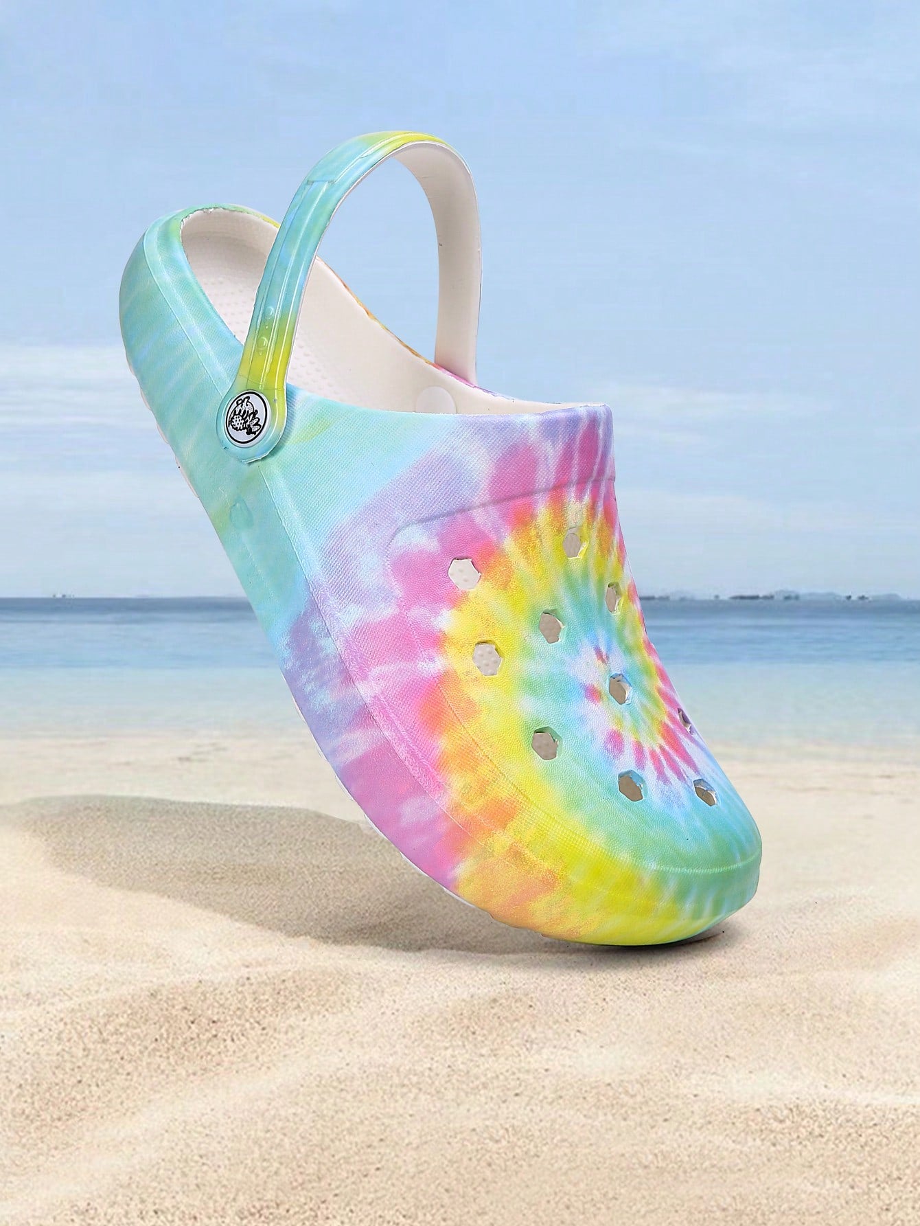 Women's Tie-Dye Pattern Clogs, Slip On Lightweight Two-Way Wear Garden Clogs, Non-Slip Summer Beach Slides