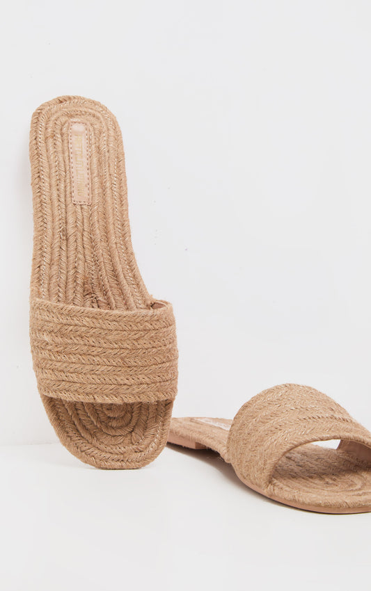 Next Day Delivery Before 10pm  Natural Espadrille Mule Sandal