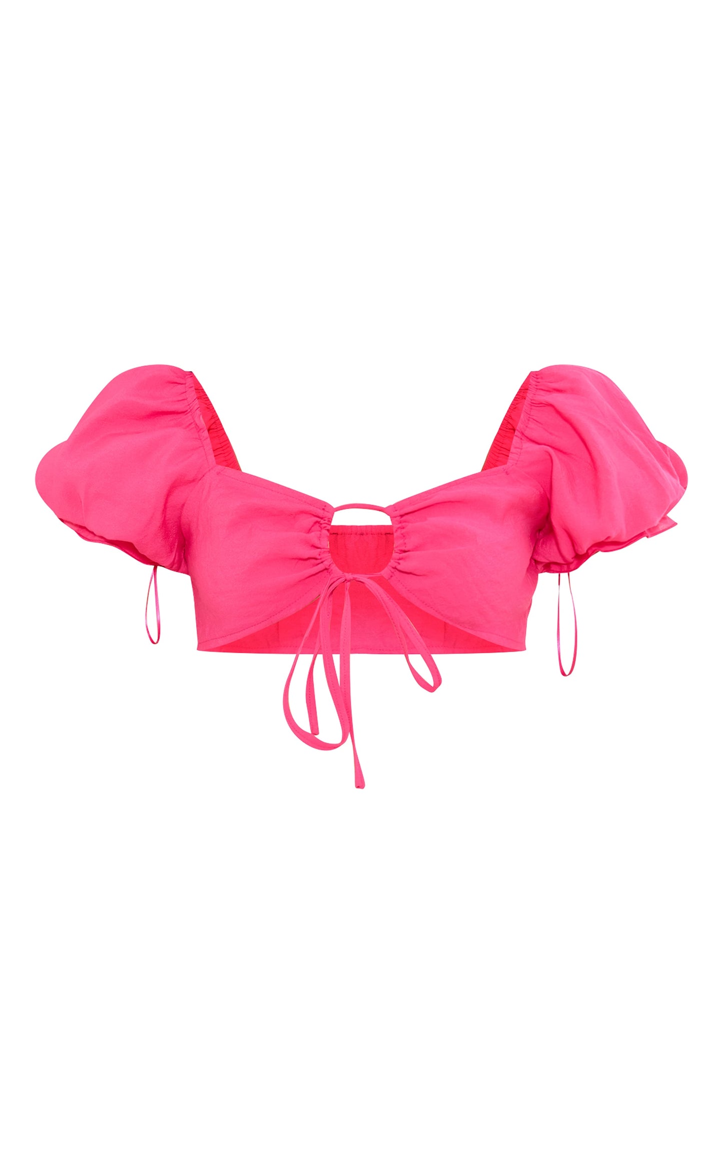 Next Day Delivery Before 10pm Pink Bandeau Tie Detail Crop Top