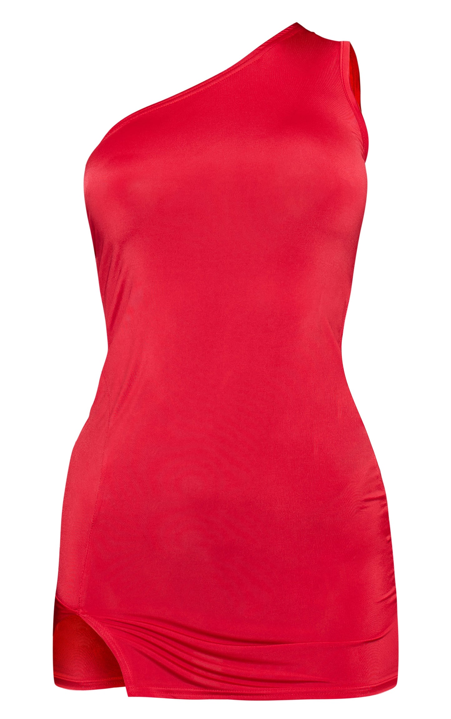 Next Day Delivery Before 10 PM Orange Slinky One Shoulder Asymmetric Bodycon Dress