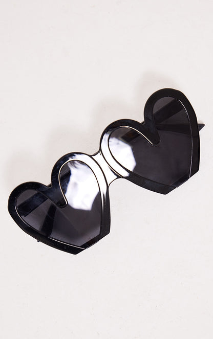 Next Day Delivery Before 10PM Black Cut Off Heart Sunglasses