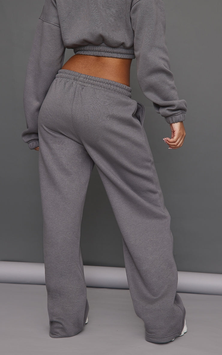 Petite Moss Grey Wide Leg Seam Detailed Joggers Next Day Delivery Before 10 pm