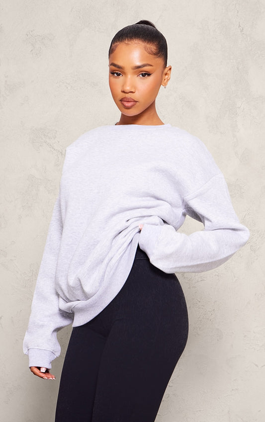 Next Day Delivery Before 10 PM Ash Grey Oversized Fit Sweatshirt
