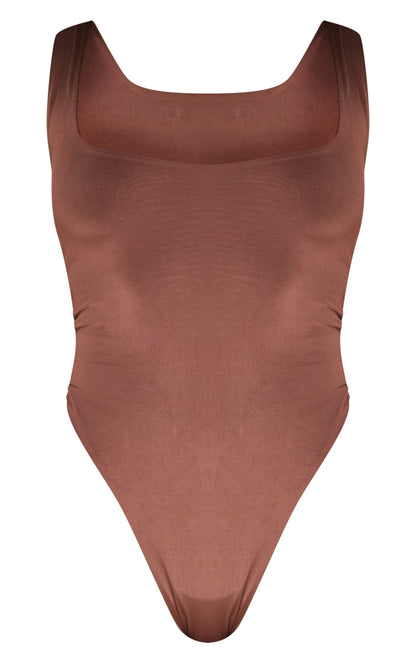 Next Day Delivery Before 10 PM Black Basic Slinky Scoop Neck Bodysuit