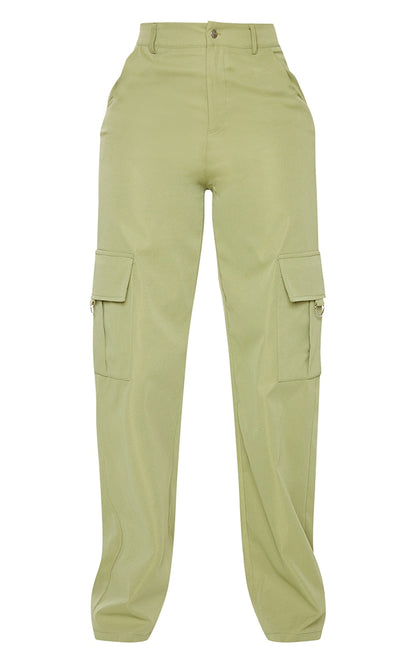 Next Day Delivery Before 10 pm  Shape Stone Buckle Detail Cargo Wide Leg Trousers