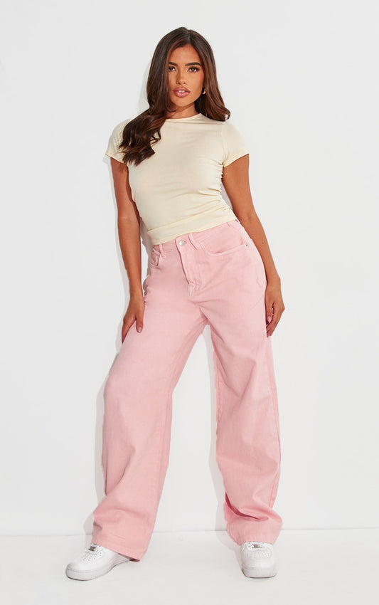 Baby Pink Wash Straight Leg Jeans Next Day Delivery Before 10 pm