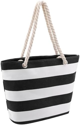 Next Day Delivery Before 10PM Zuimei Beach Bag,Waterproof Tote Bag Canvas Summer Bags Beach Travel Handbag Stripe Shoulder Bags for Womens Girls Pool Vocation Travel School Work Shopping