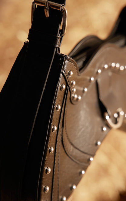 Next Day Delivery Before 10 PM Stunningly Chic: Black Western Studded Shoulder Bag