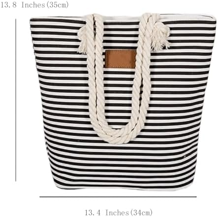 Next Day Delivery Before 10PM FAVORTALK Large Capacity Weekend Handbag with Chic Stripes - Stylish Women's Beach Bag for Summer Essentials