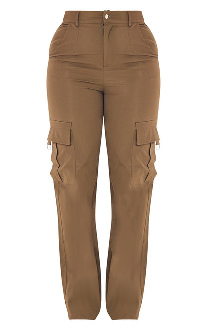 Next Day Delivery Before 10 pm  Shape Stone Buckle Detail Cargo Wide Leg Trousers