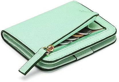 Next Day Delivery Before 10PM RFID Blocking Leather Compact Bi-fold Women's Purse