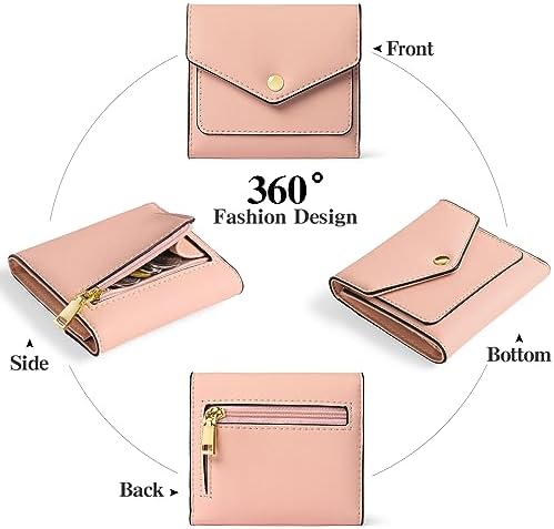 Next Day Delivery Before 10PM RFID Blocking Leather Compact Bi-fold Women's Purse