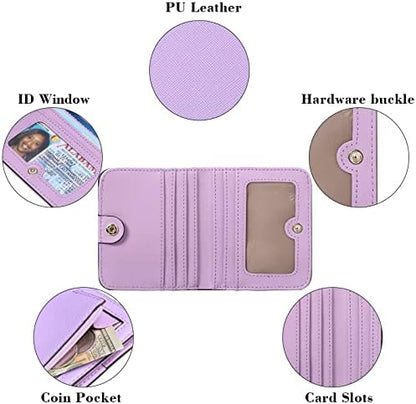 Next Day Delivery Before 10PM RFID Blocking Leather Compact Bi-fold Women's Purse