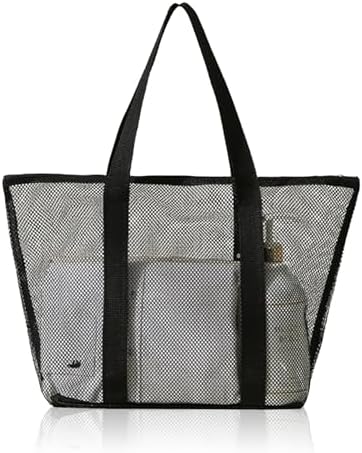 Next Day Delivery Before 10PM Mesh Beach Bag Summer Beach bags with Zipper Women Foldable Beach Tote Bag Shoulder Handbag Beach Bags for Women Summer Picnic Vacation Shopping Pool Swimming Beach Essentials