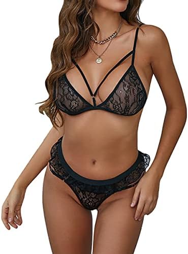 Next Day Delivery Before 10PM ROSVAJFY Women's See-Through Underwear and Transparent Sleepwear Set
