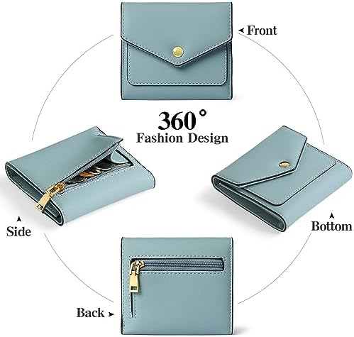 Next Day Delivery Before 10PM RFID Blocking Leather Compact Bi-fold Women's Purse