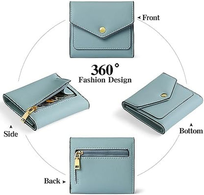 Next Day Delivery Before 10PM RFID Blocking Leather Compact Bi-fold Women's Purse