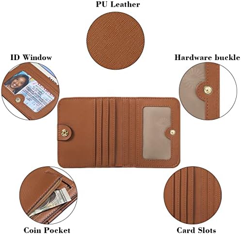 Next Day Delivery Before 10PM RFID Blocking Leather Compact Bi-fold Women's Purse