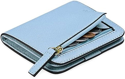 Next Day Delivery Before 10PM RFID Blocking Leather Compact Bi-fold Women's Purse