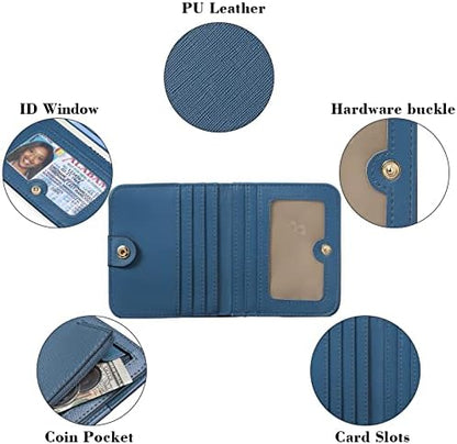 Next Day Delivery Before 10PM RFID Blocking Leather Compact Bi-fold Women's Purse