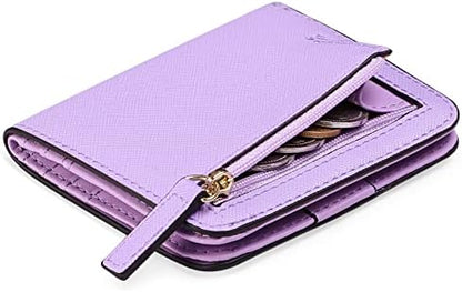 Next Day Delivery Before 10PM RFID Blocking Leather Compact Bi-fold Women's Purse