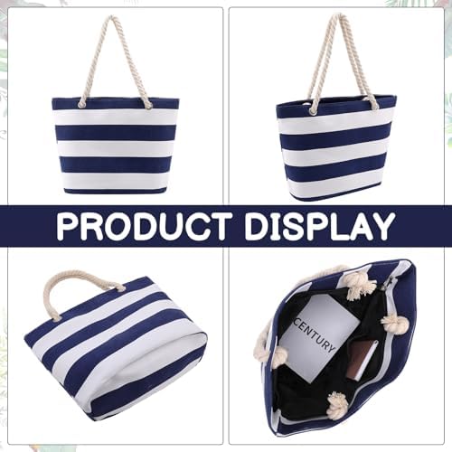 Next Day Delivery Before 10PM Zuimei Beach Bag,Waterproof Tote Bag Canvas Summer Bags Beach Travel Handbag Stripe Shoulder Bags for Womens Girls Pool Vocation Travel School Work Shopping